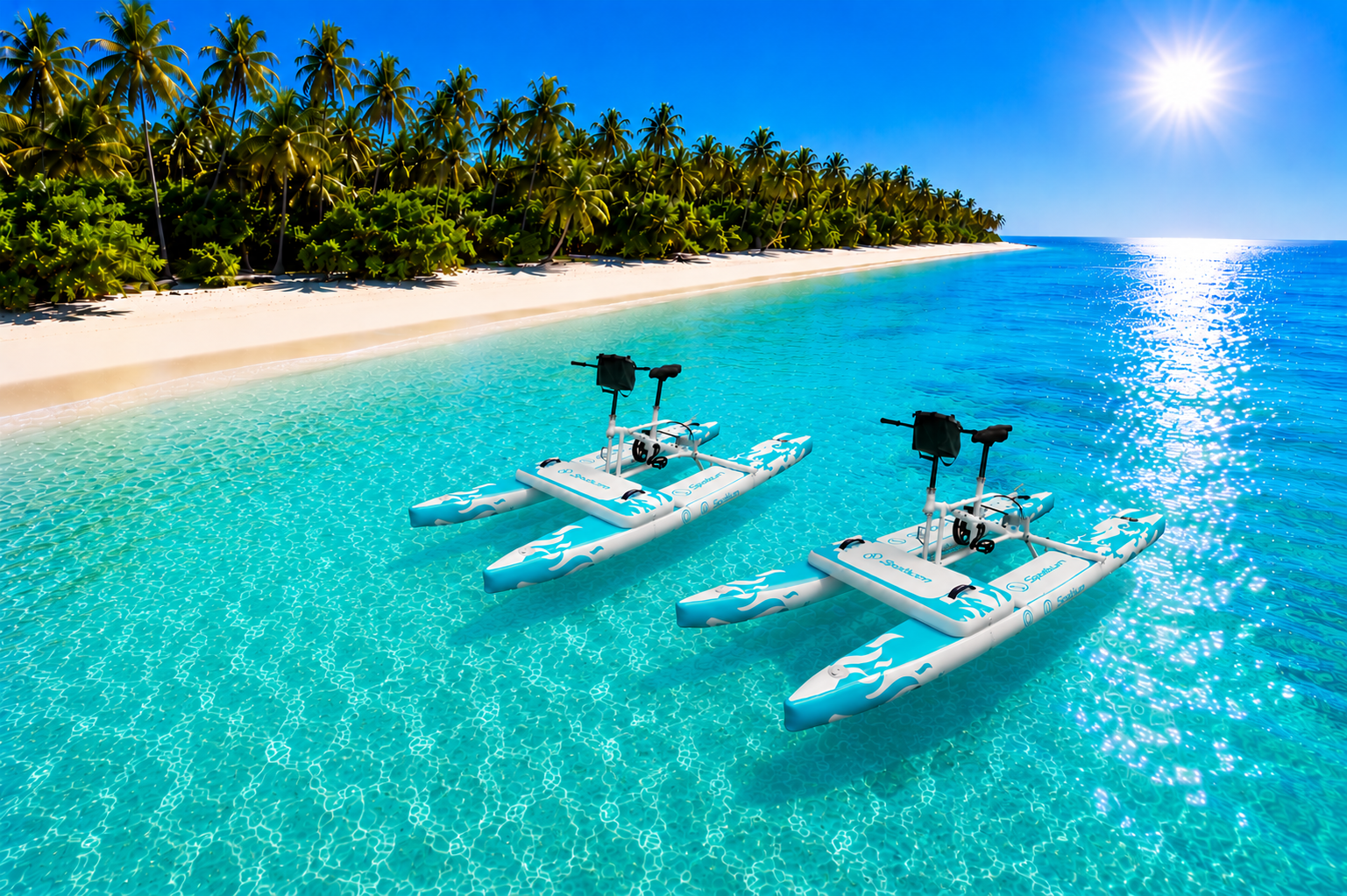 Water bikes on the turquoise waters of St. Pete Beach